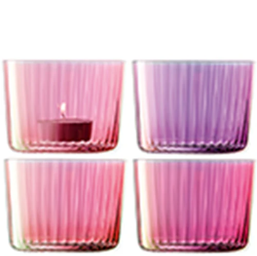 Gems Tealight Holder H6cm Assorted Garnet x 4