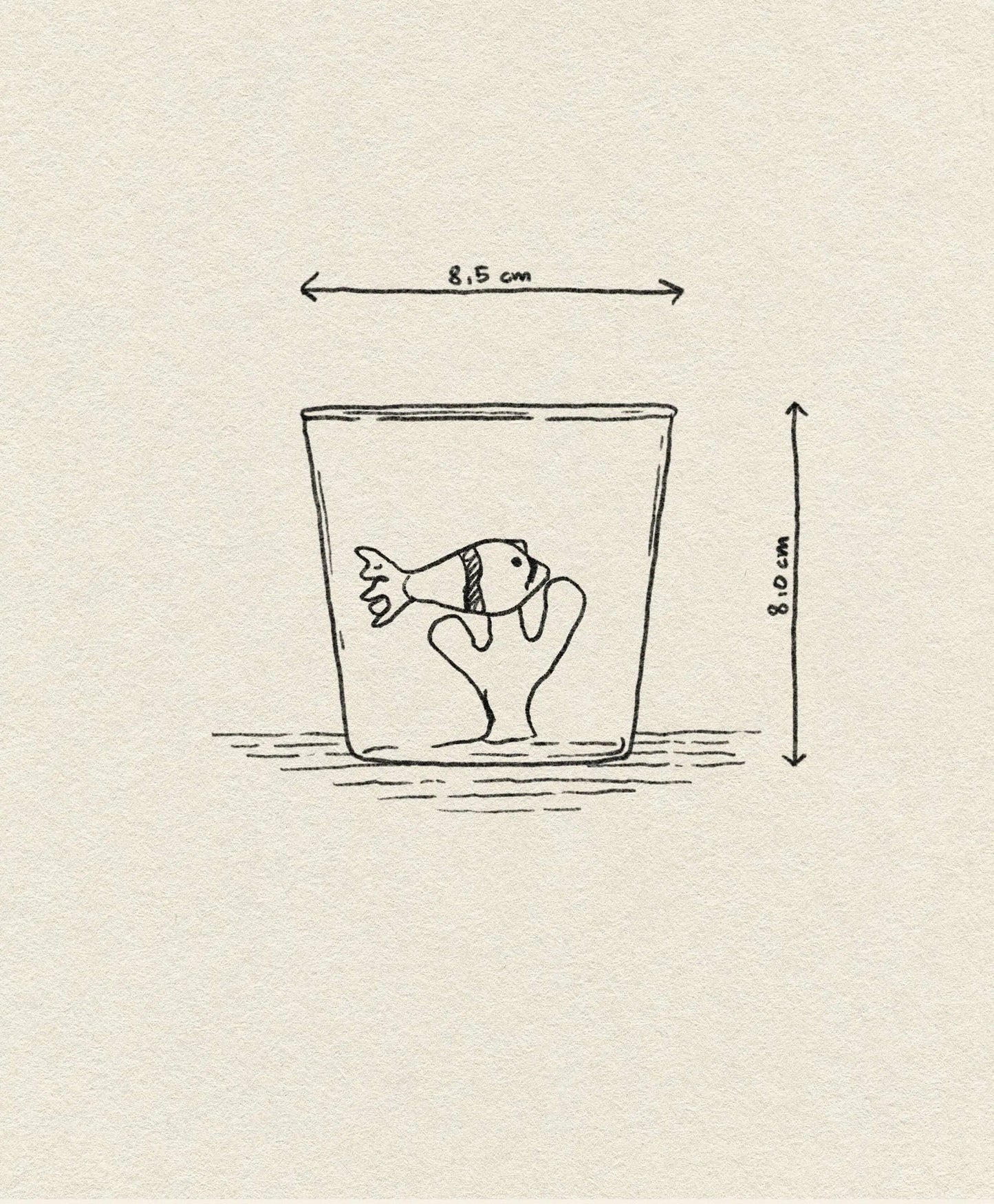 Marine Tumbler - Pink Fish & Blue Seaweed