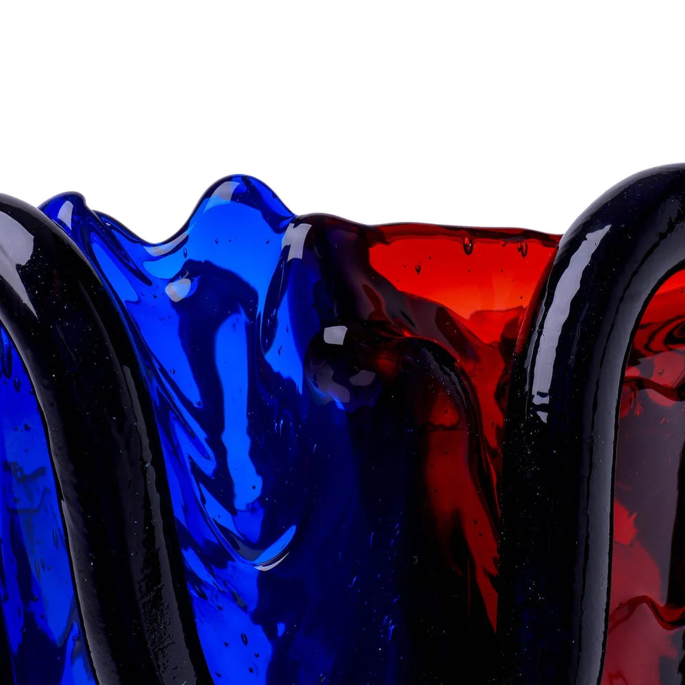 Indian Summer Vase Extra Colour - Clear Blue, Dark Ruby, Blue