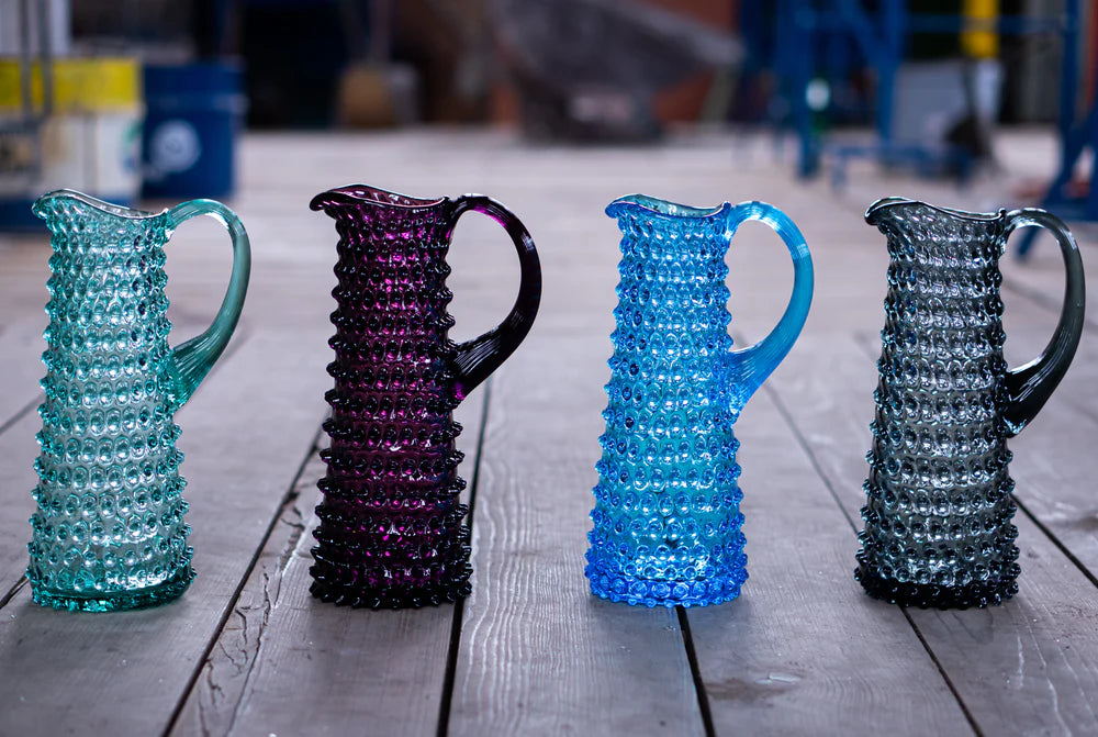 Beryl Hobnail Pitcher 1L
