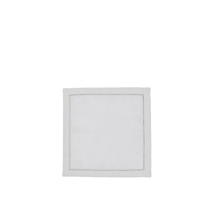 Lusso Dinner Napkin Set of 4-White square frame on a white background