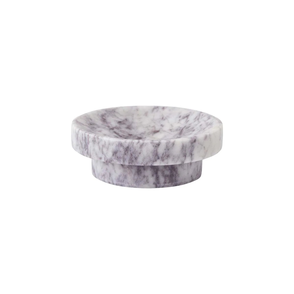 Marble-patterned round object on a white background