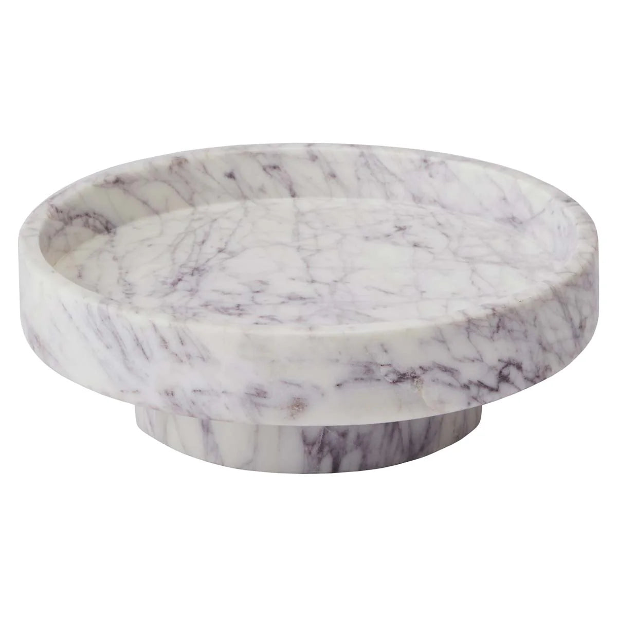 Marble-patterned round object on a white background