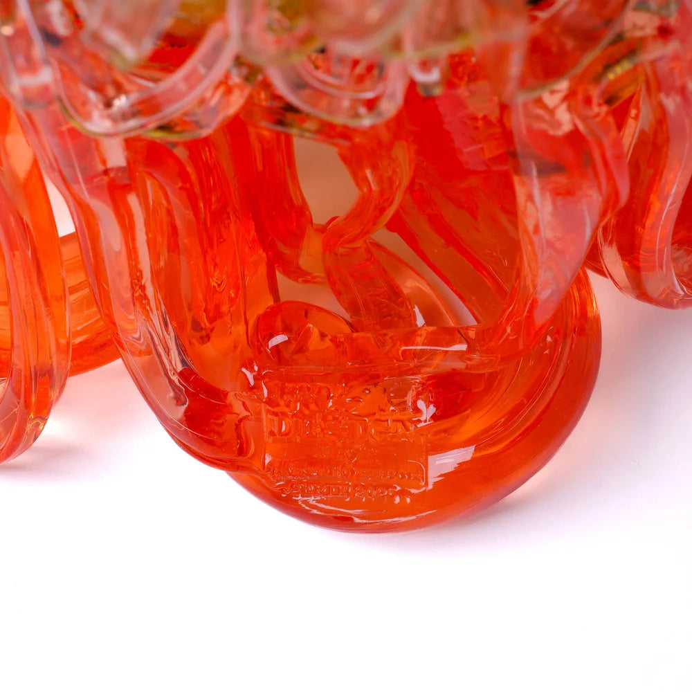 Medusa Vase - Bottle Green And Clear Ruby