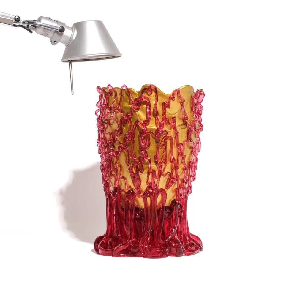 Medusa Vase - Gold, Clear Fuchsia