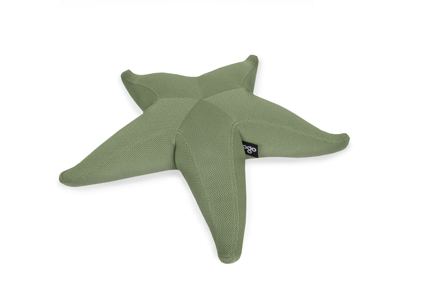 Ogo Starfish 3D-A green starfish-shaped pool float cushion with a textured fabric surface.