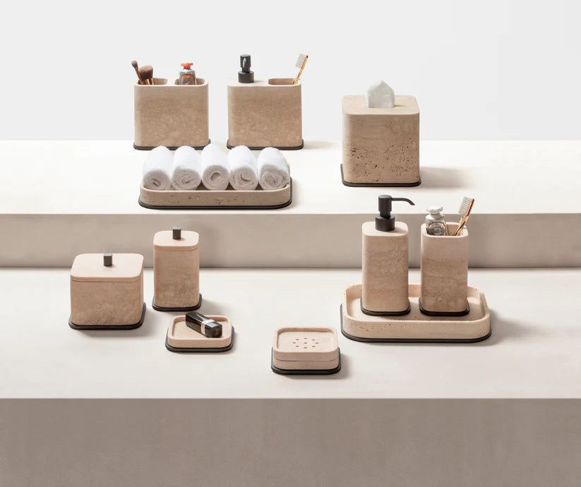 Polo Marble Soap Dispenser And Toothbrush Holder