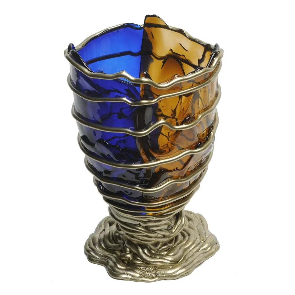 Pompitu II Vase Extra Colour - Blue, Clear Brown And Bronze