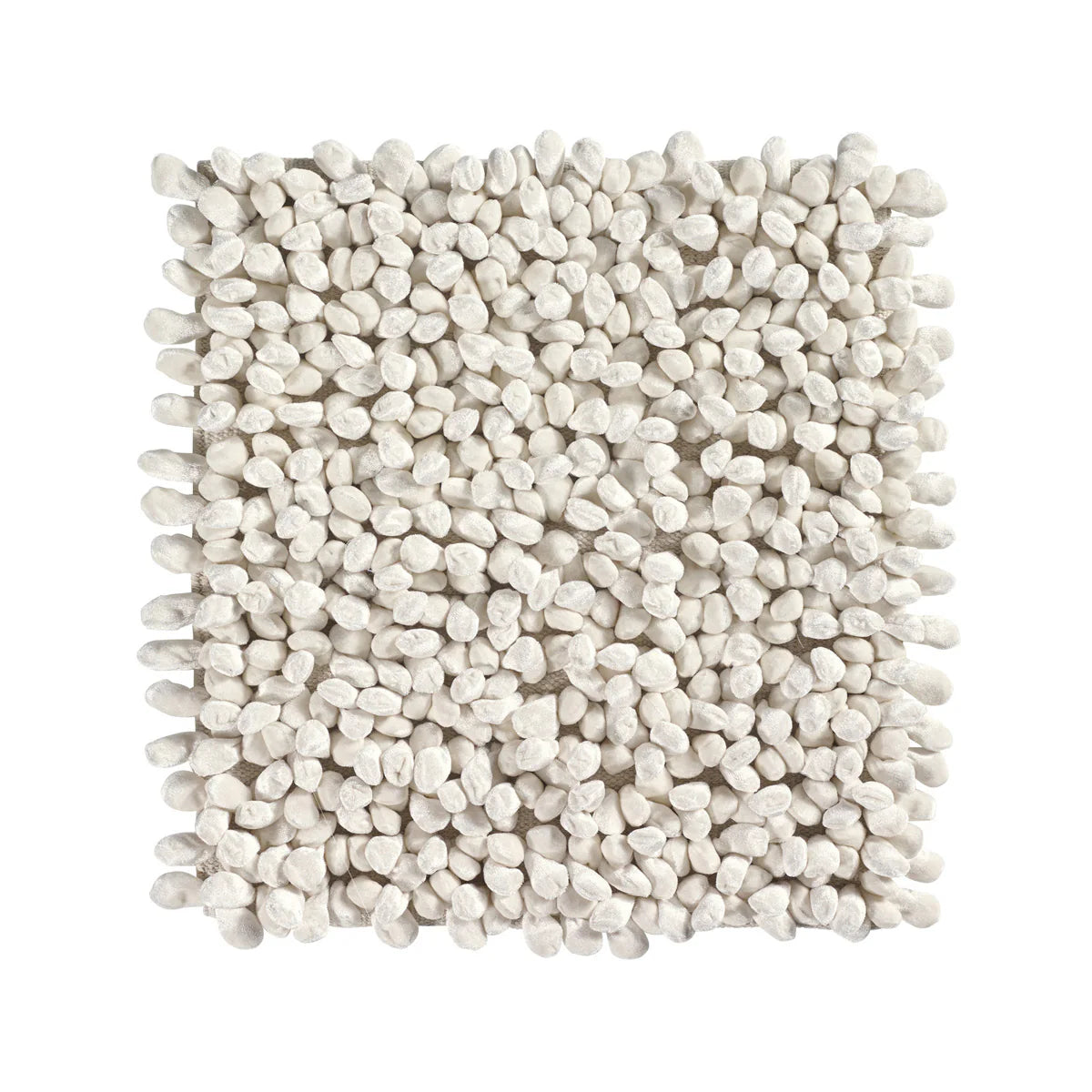 Square tile with textured white surface on a white background