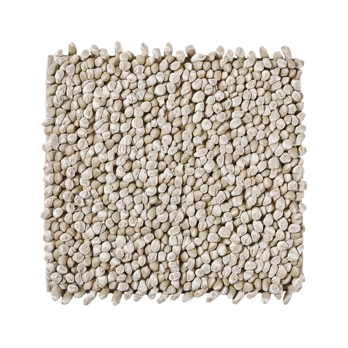 Textured beige rug on a white background