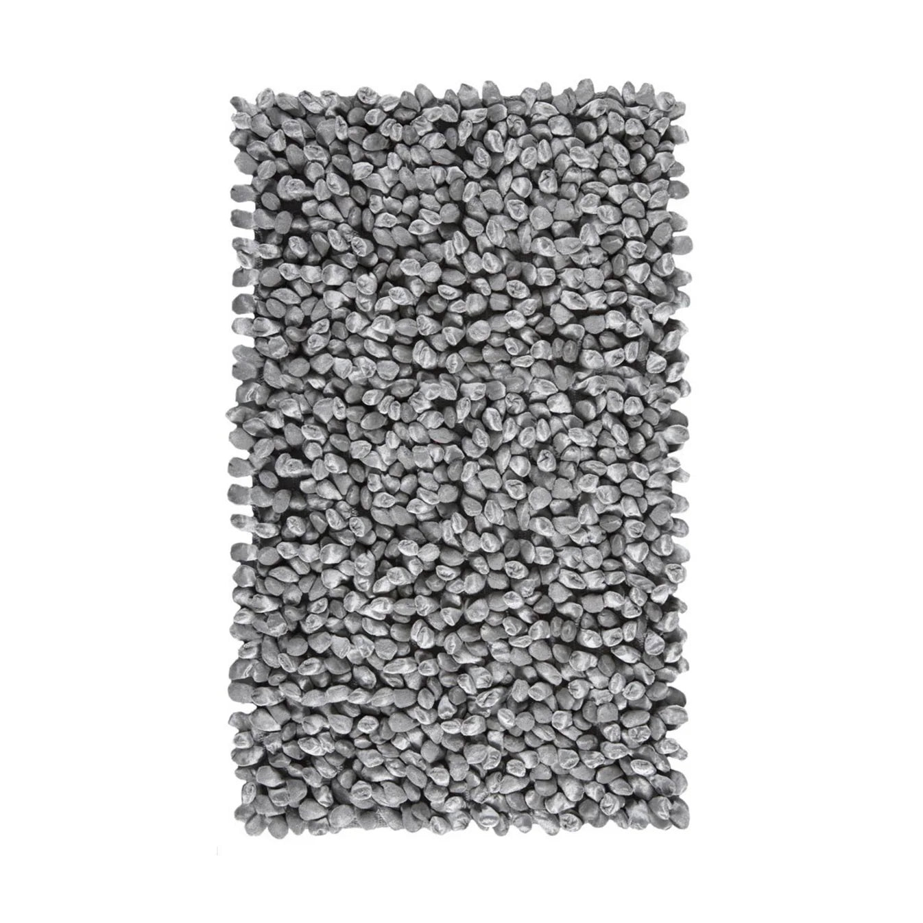 Rectangular gray rug on a white background
