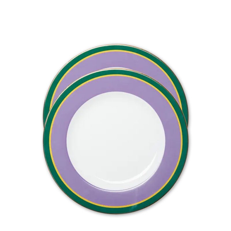 Rainbow Viola Soup Plates