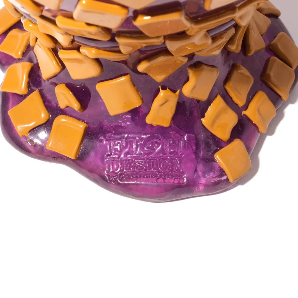 Rock Vase - Clear Lilac And Matt Ochre