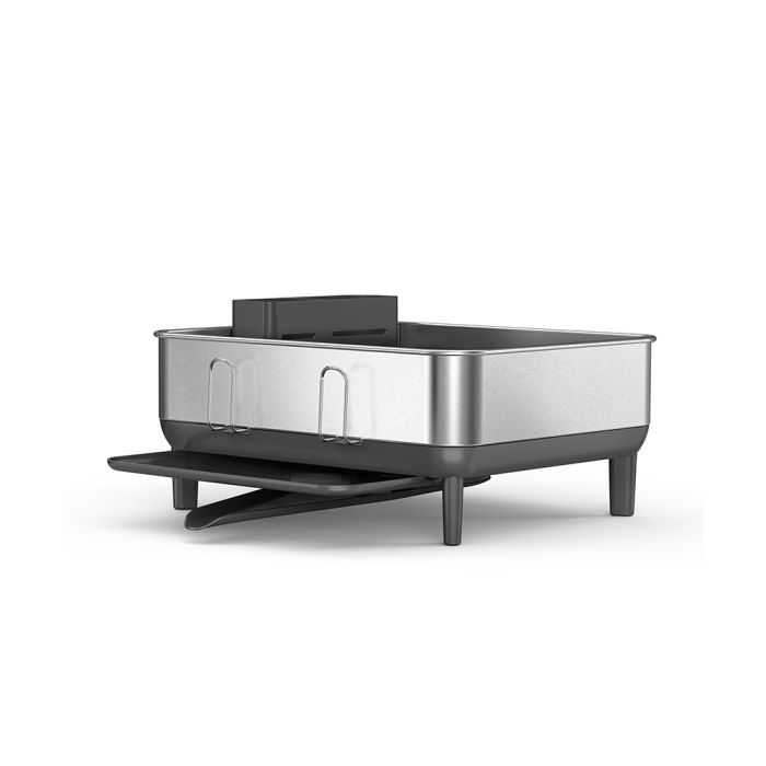 Simplehuman Compact Steel Frame Dishrack Modern coffee table with black base and silver top