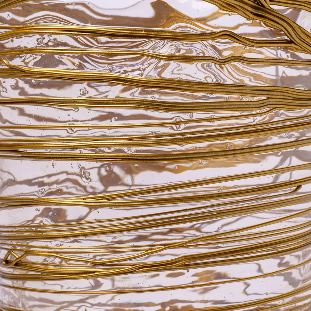 Spaghetti Vase - Clear And Gold