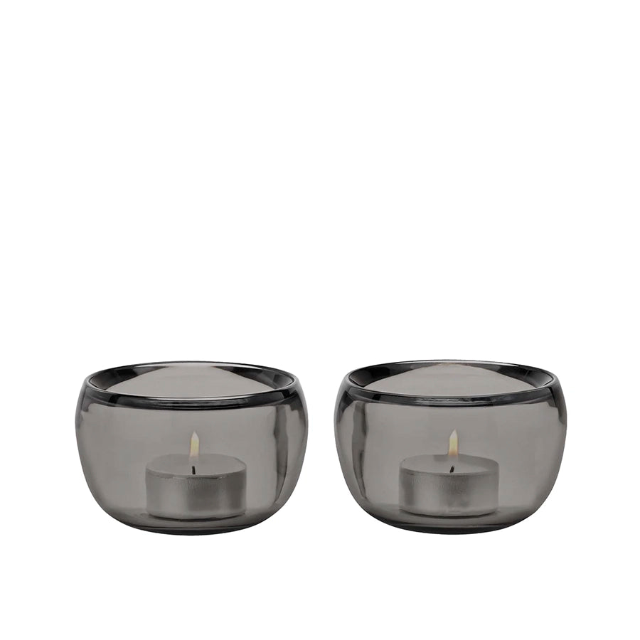 Ora Tealight Holder Smoke Set of 2