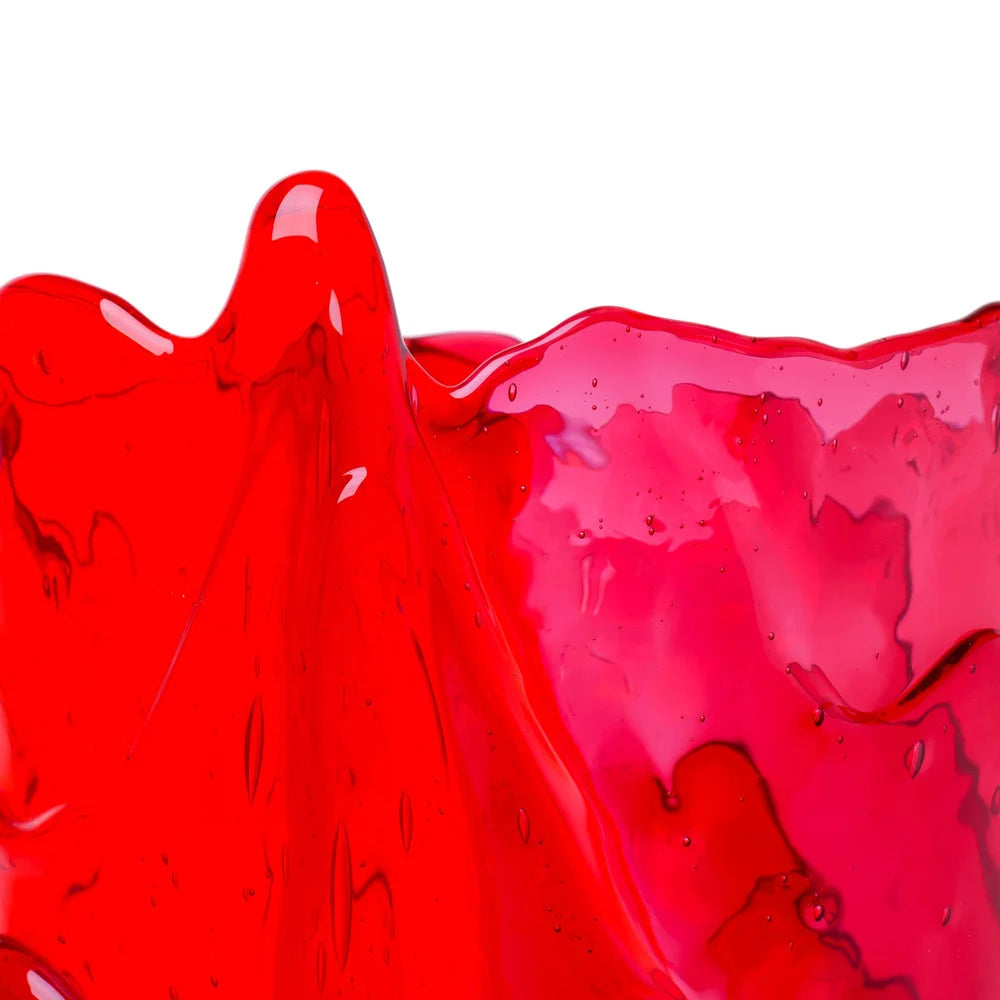 Twins C Vase - Clear Red And Clear Fuchsia