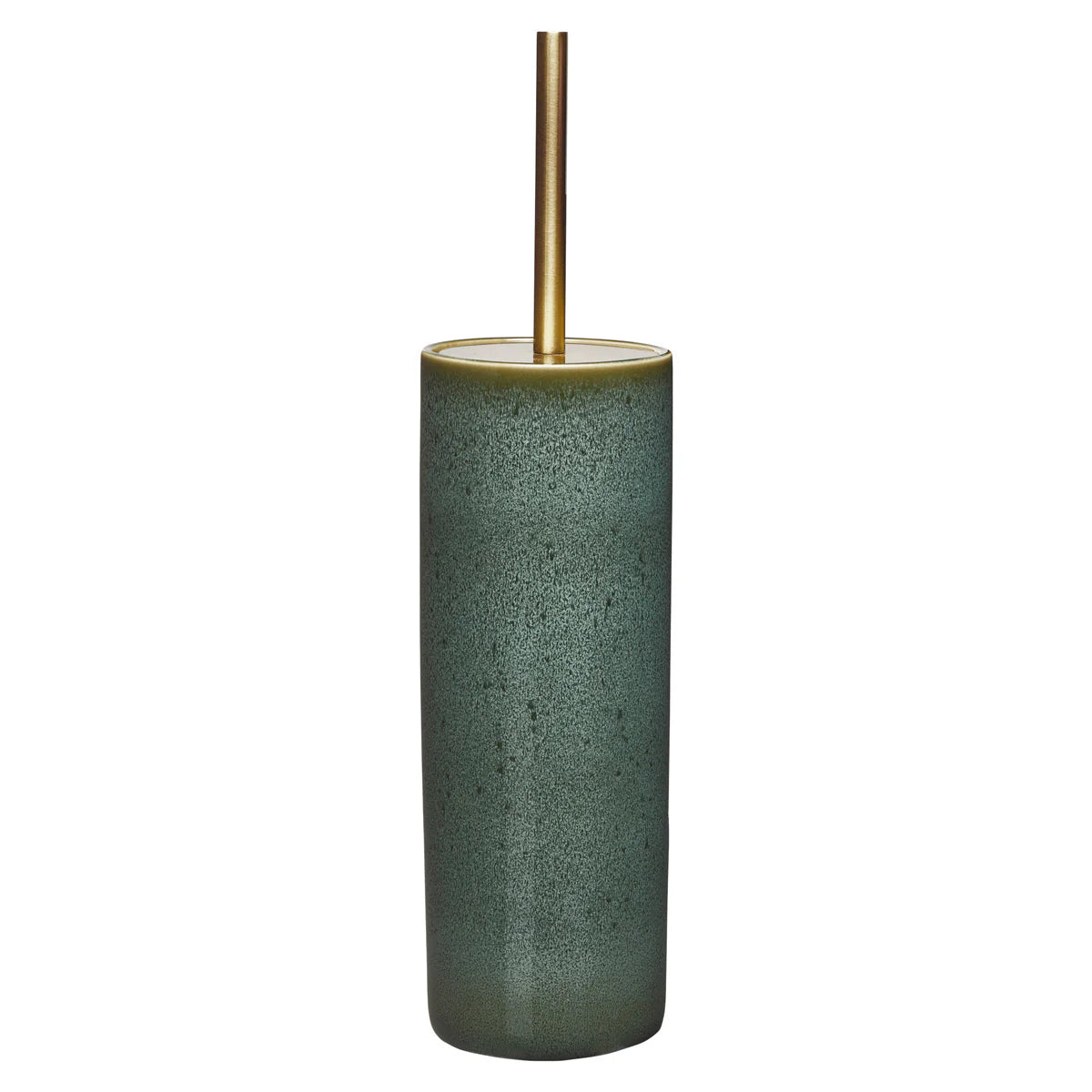 Green textured bottle with gold cap on a white background