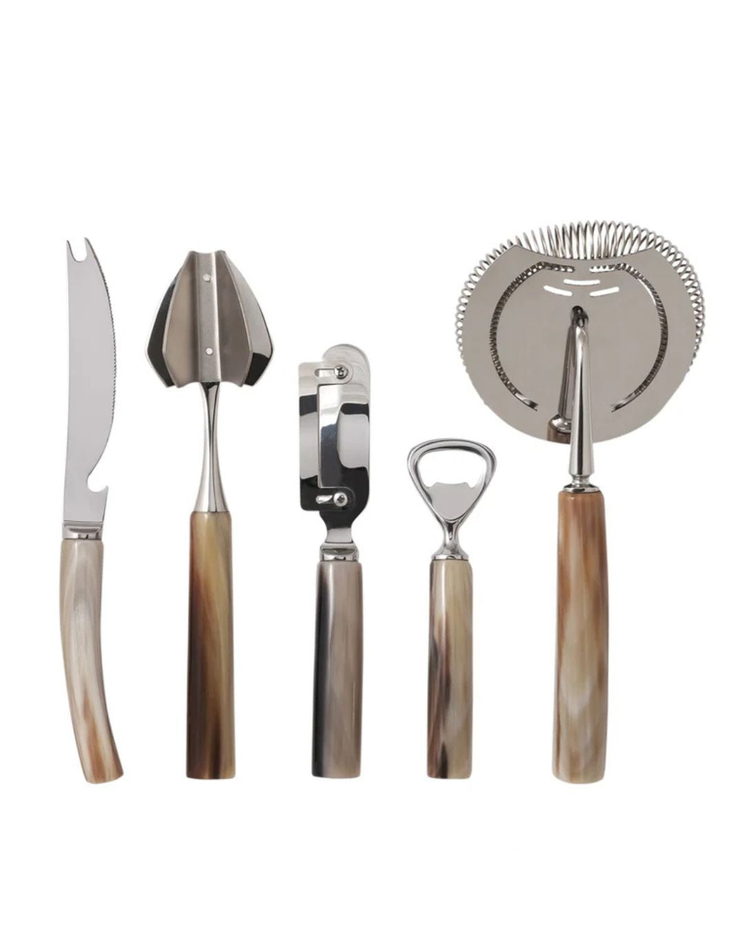 Set of 5 Bar Tools with Horn handles