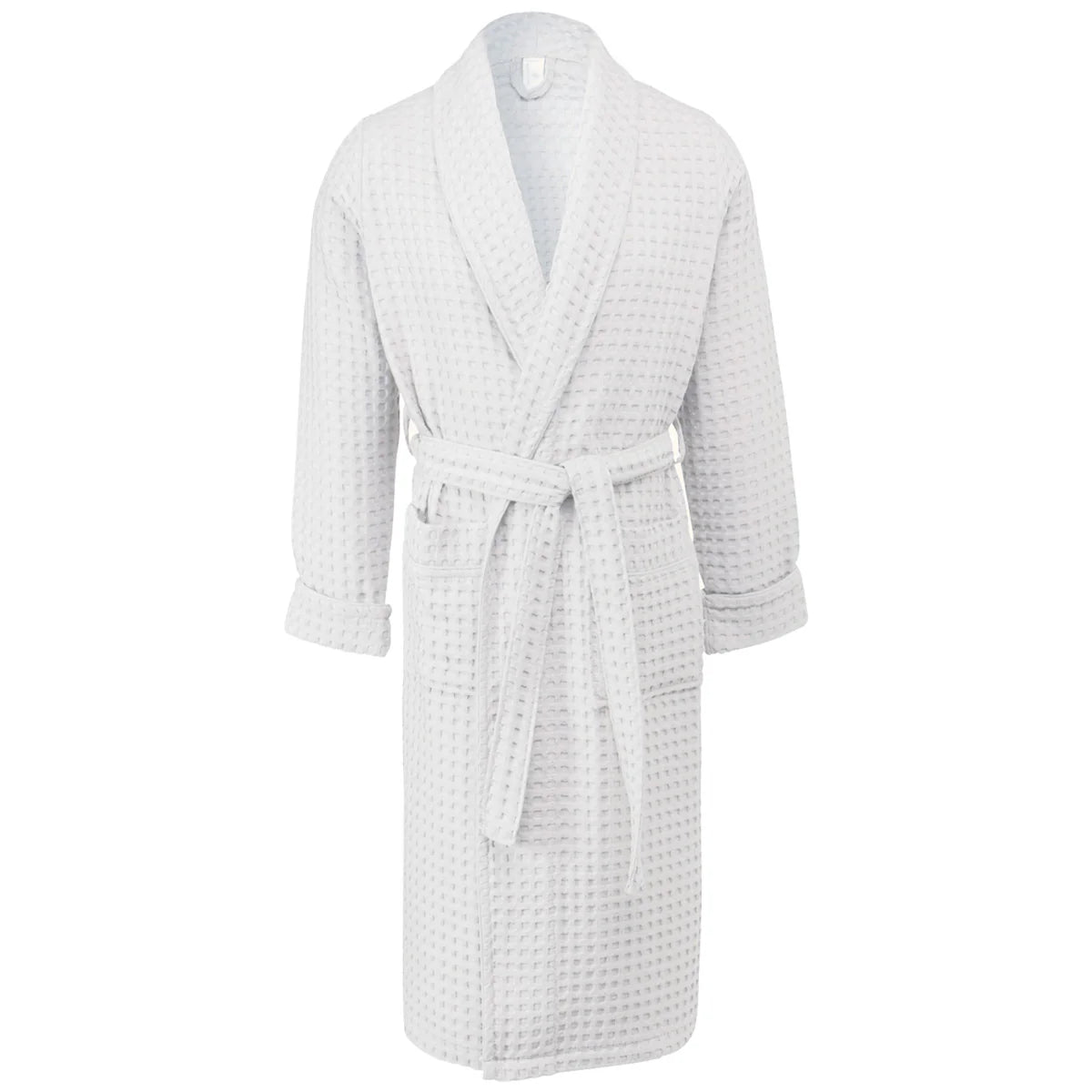 White textured robe on a white background