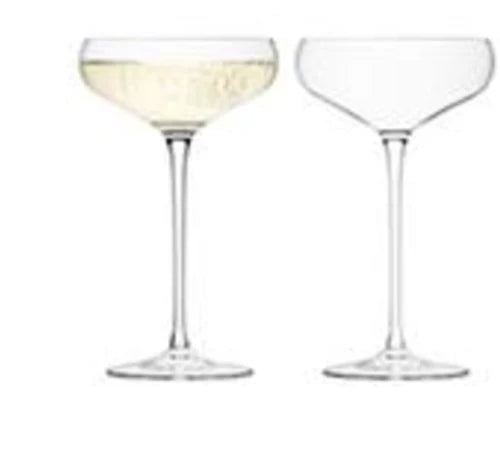Wine Champagne Saucer 300ml Clear x 2