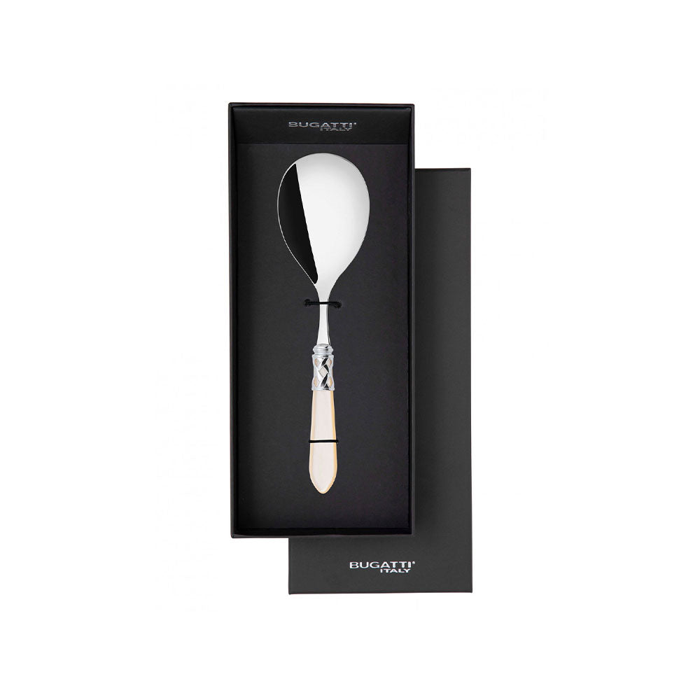 Bugatti Aladdin Chromed Ring Rice Spoon, Ivory