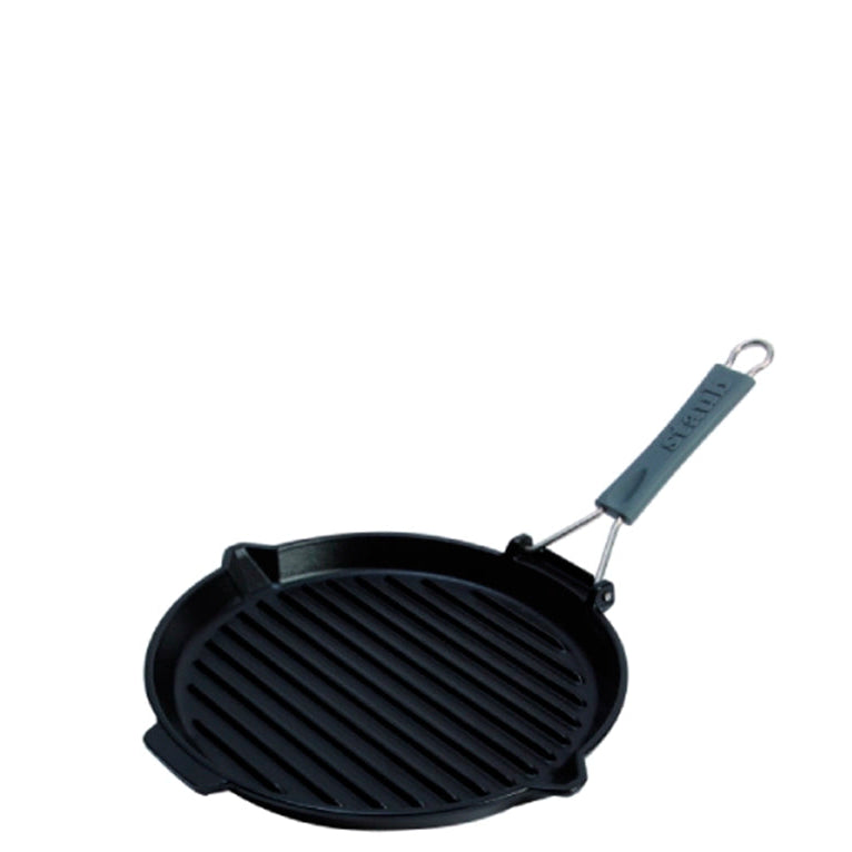 Cast Iron Grill Pan With Removable Handle Round