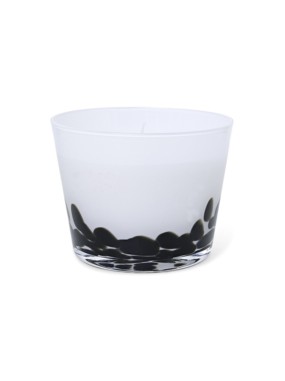 Glass Candle With Two-tone Pattern