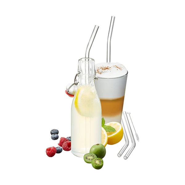 Glass Straw 4 pcs + Brush 23 cm,