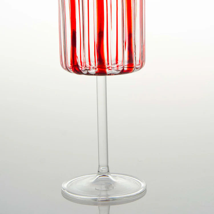 Red Stripes Wine Goblet