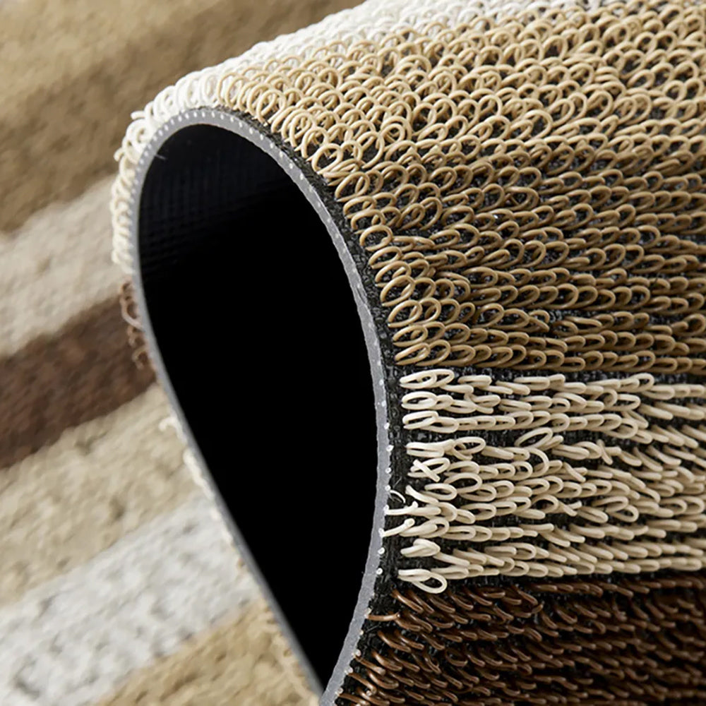 Even Stripe Shag Doormat, Mocha
