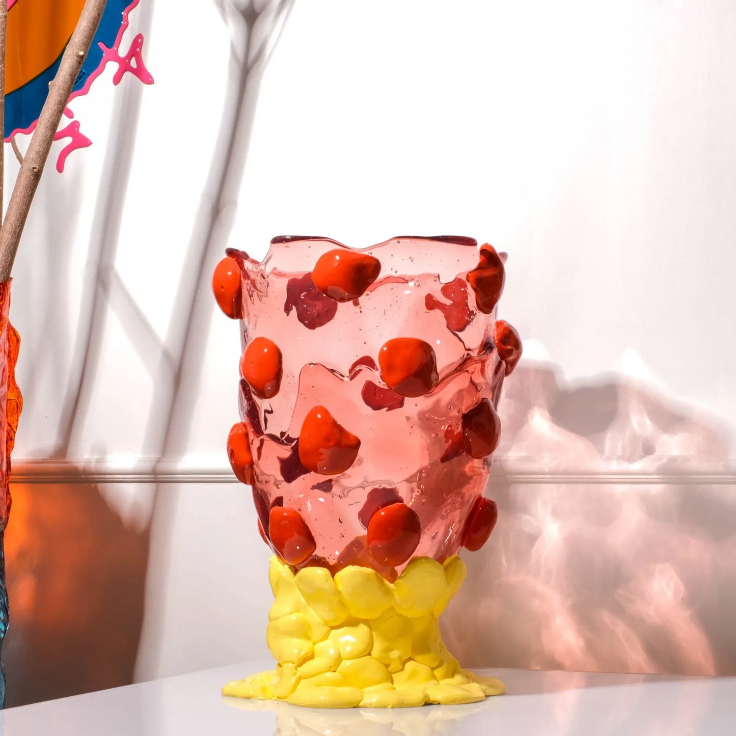 Nugget Vase Extra Colour - Light Fuchsia, Rusty Brown, Pastel Yellow