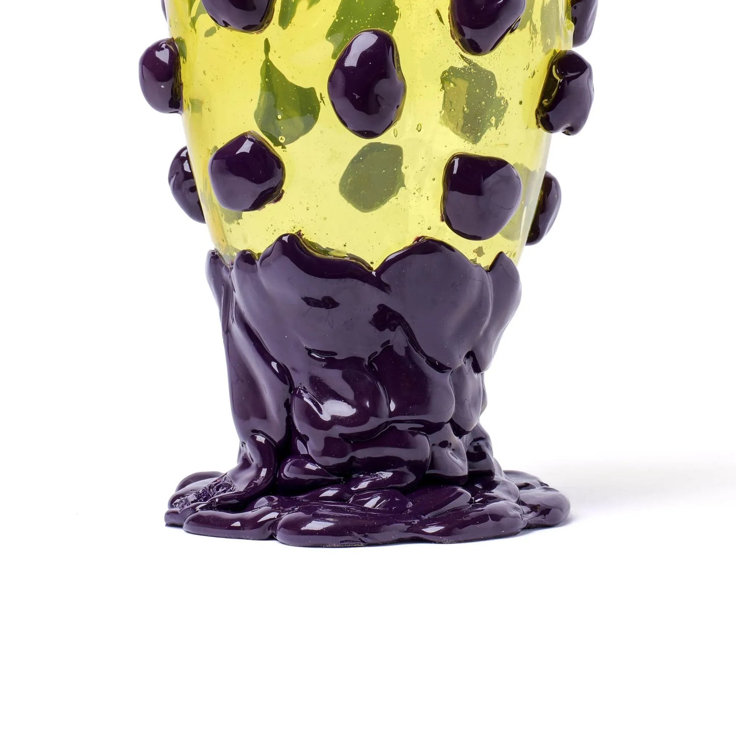 Nugget Vase - Clear Yellow, Aubergine