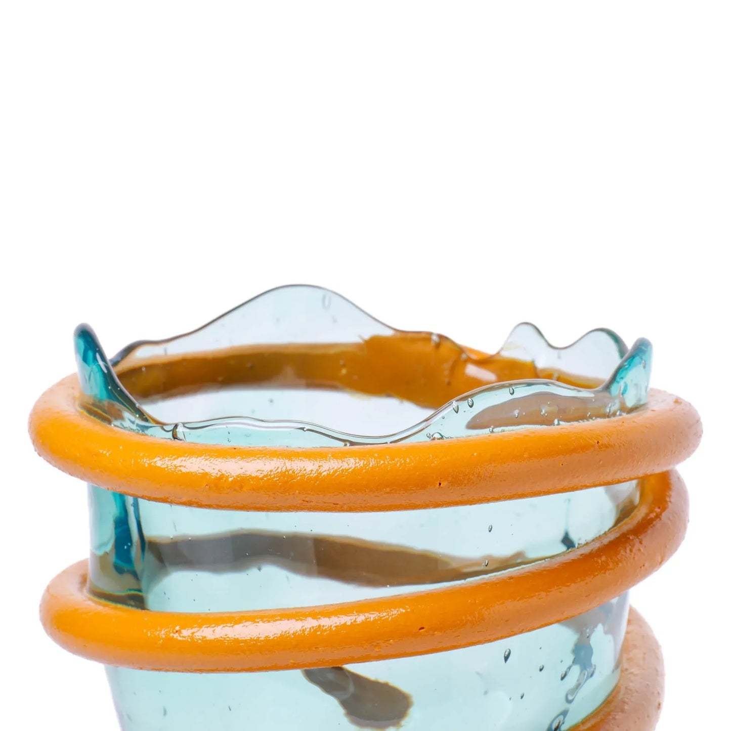 Pompitu I Vase - Aqua, Ochre