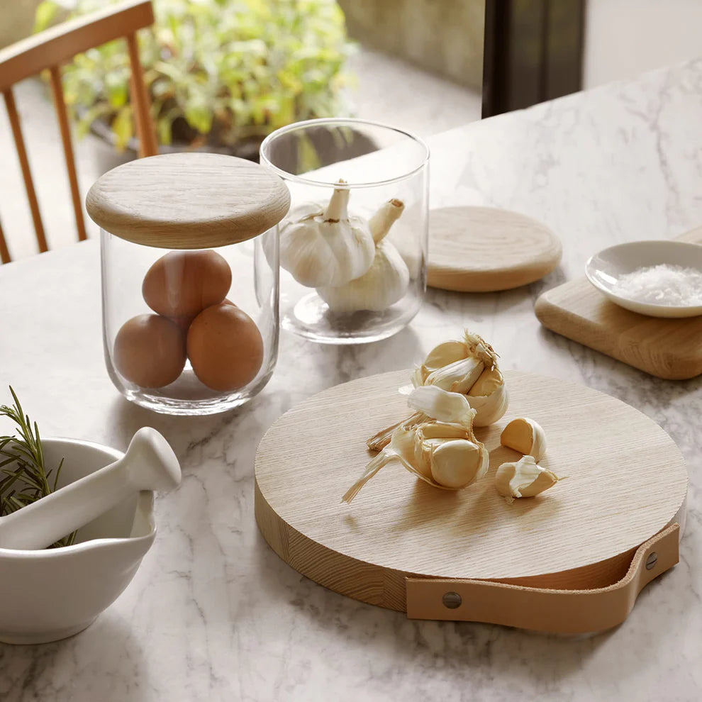 Dine Container & Oak Lid 12.5cm H14cm Clear