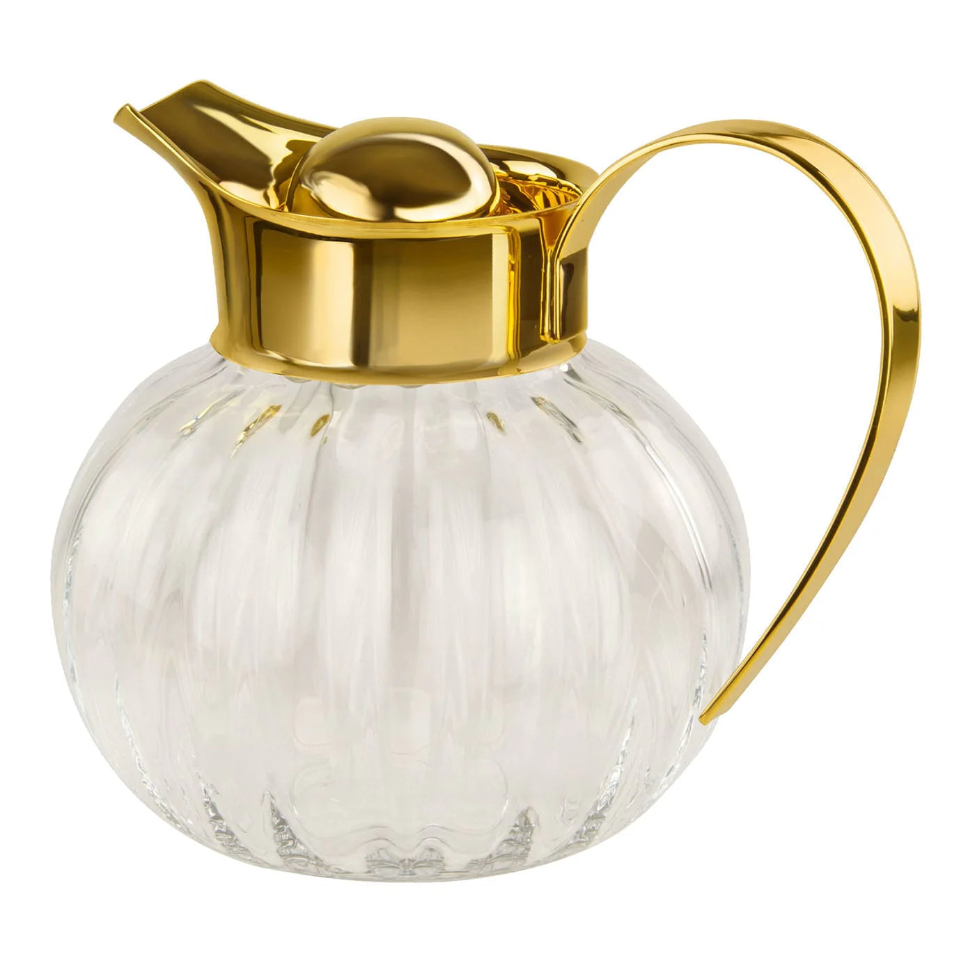 Coimbra 2 Channeled Gold & Crystal Glass Pitcher