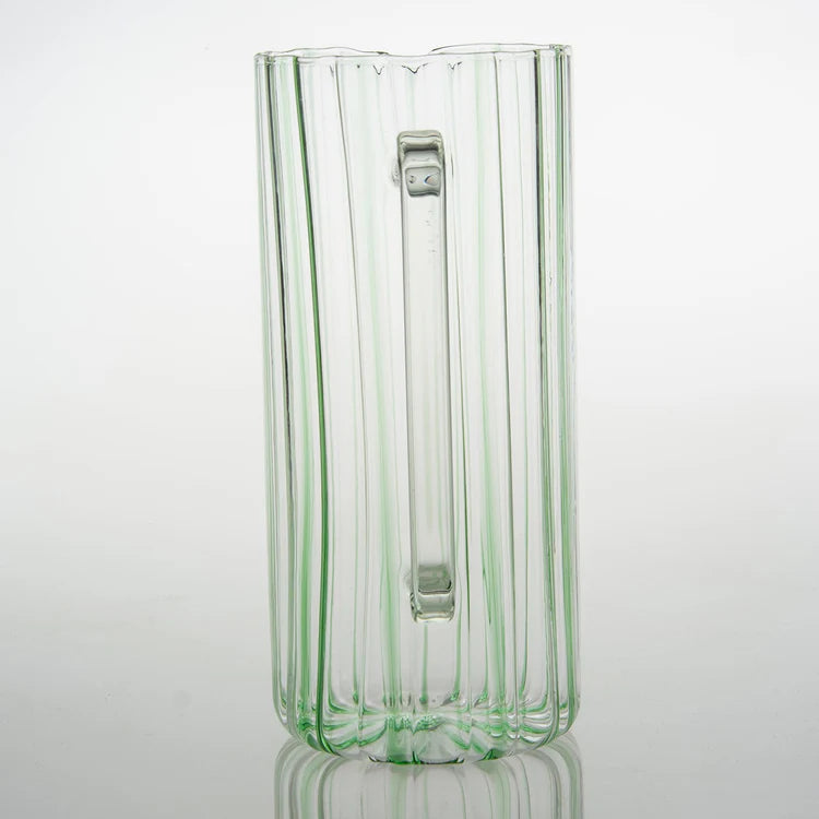 Serlio Loos Green Stripe Glass Pitcher