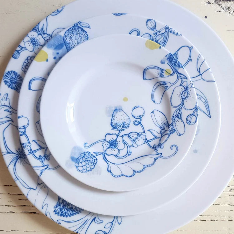 set of 2 Blue Summer bread plates #1