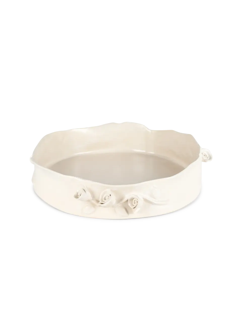 Flower Crafted Round Dish