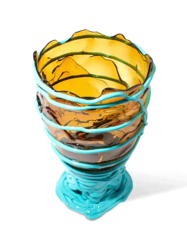 Fish Design Amber Vase