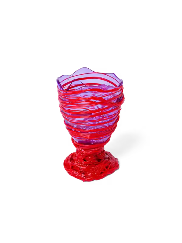 Fish Design Ruby & Red Vase - Small