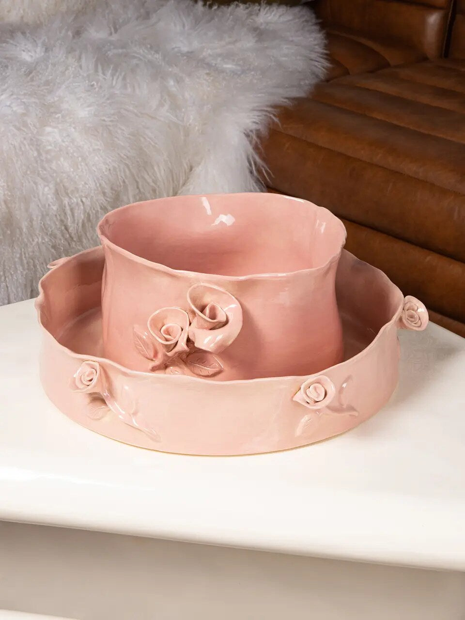 Flower Crafted Salad Bowl
