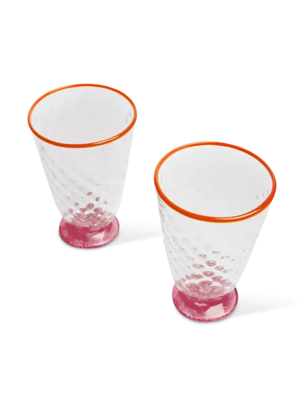 Set Of 2 Quilted Murano Glass