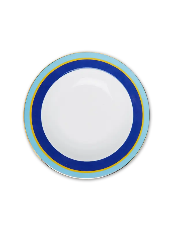 Set Of 2 Rainbow Blue Soup Plates