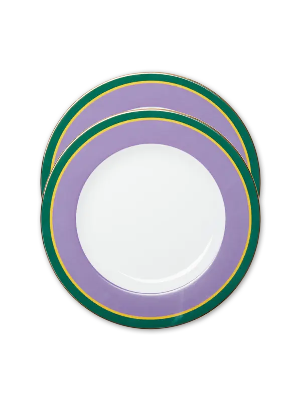 Rainbow Viola Soup Plates