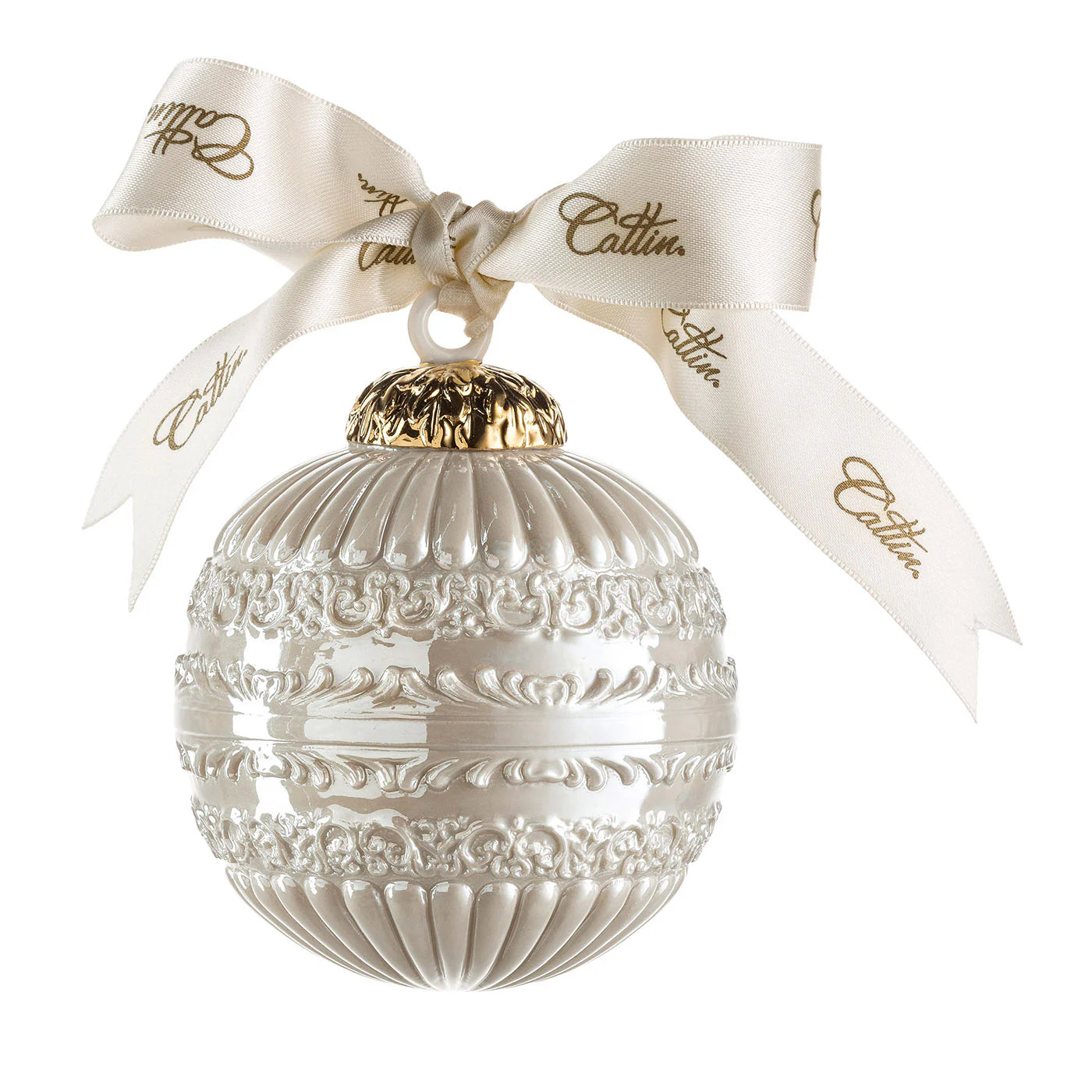 Gloria Pearly White Christmas Bauble