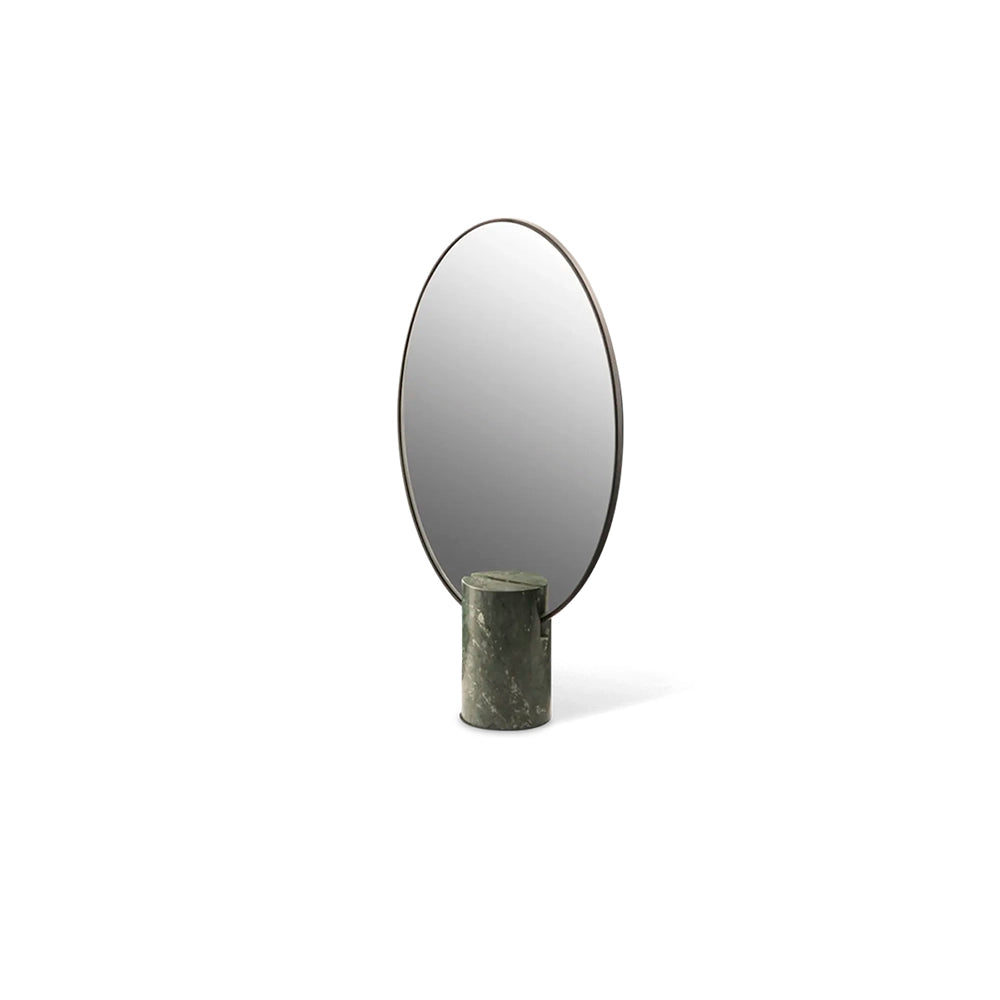 Oval Mirror With Marble Vase