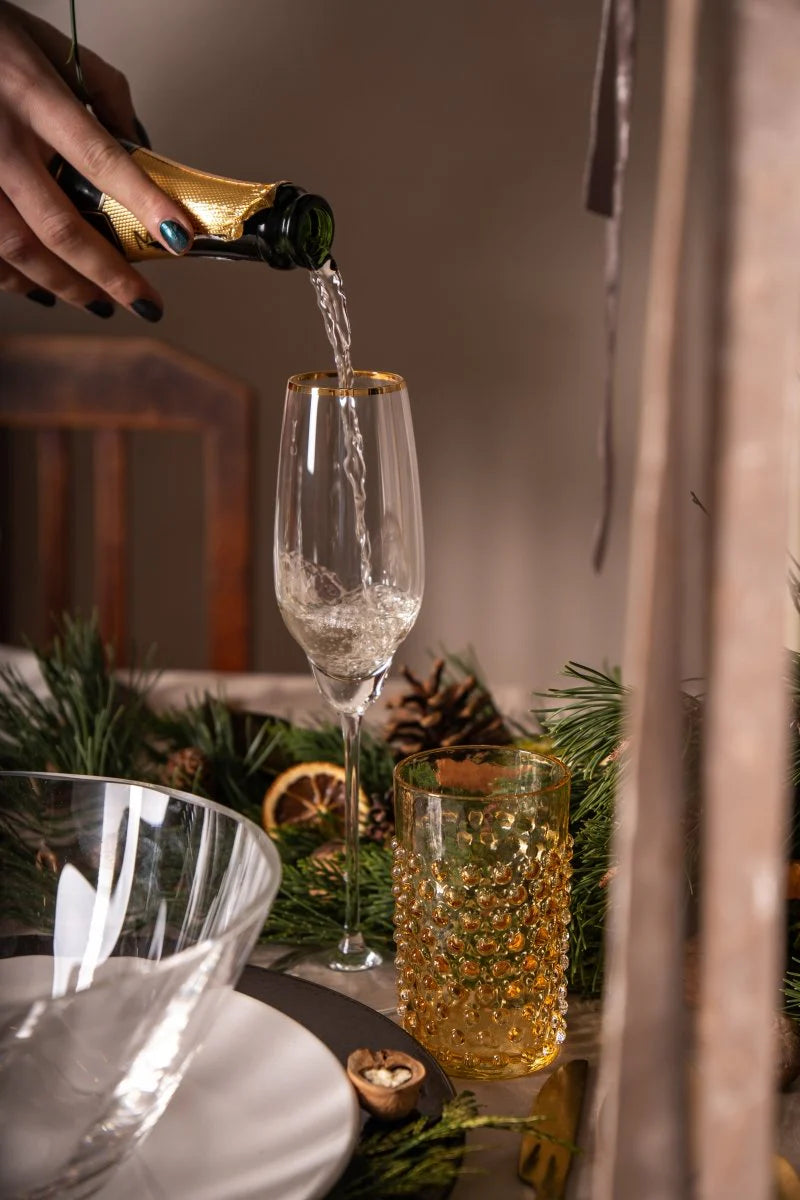 Underlay Amber Hobnail Tumblers Set of 4