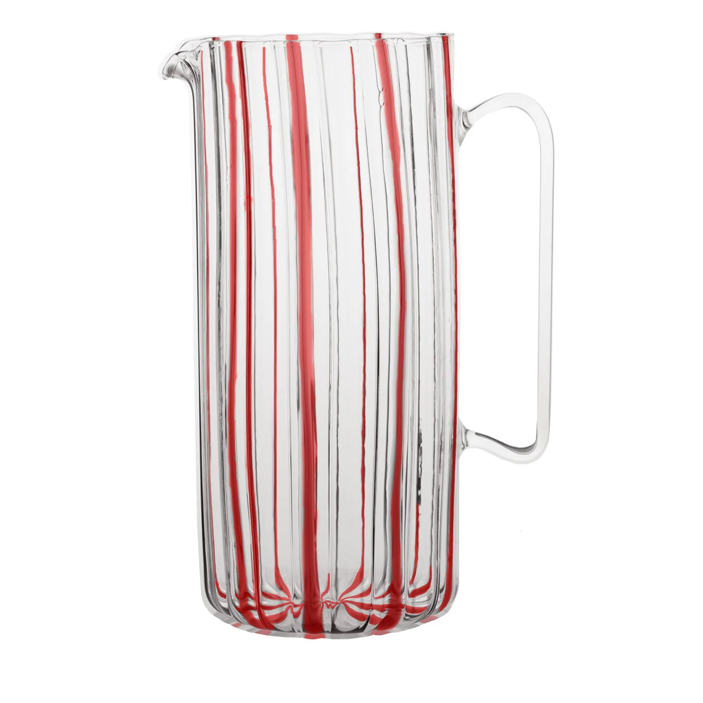 Serlio Loos Red Stripe Glass Pitcher