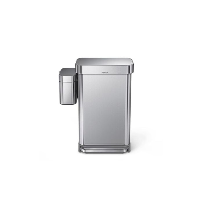 simplehuman Compost Caddy Silver rectangular trash can